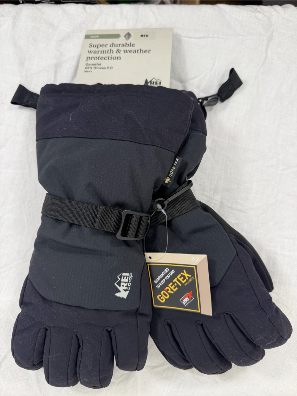 NWT REI Co-op Gauntlet GTX Gloves 2.0 Men's Medium Black GORE-TEX Ski Winter